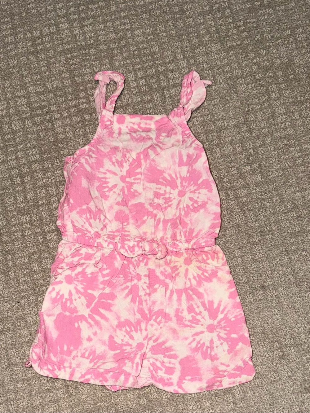 Cat & Jack Girls Pink White Tie Dye Sleeveless Romper Size 4T